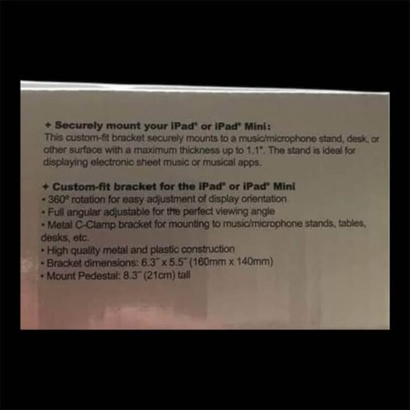 MonoPrice Music Mount for iPad & iPad Mini NIP - Picture 2 of 5